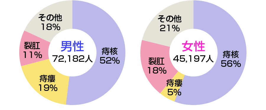 痔の性別発症頻度